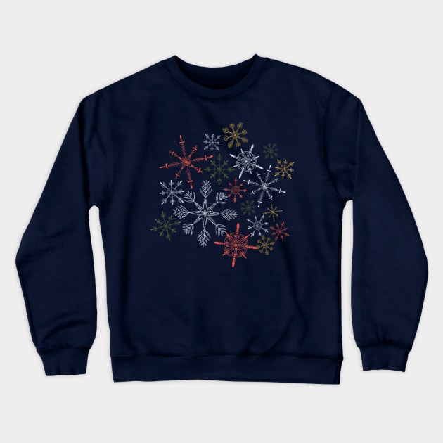 Christmas Snowflakes Crewneck Sweatshirt by Maddyslittlesketchbook